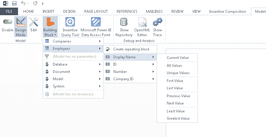 Easily pick your needed data elements